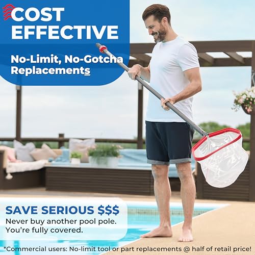 ProTuff 16ft Heavy Duty Telescopic Pool Pole – Unconditional Lifetime Replacement - Instant & Reliable Extension - Univers...