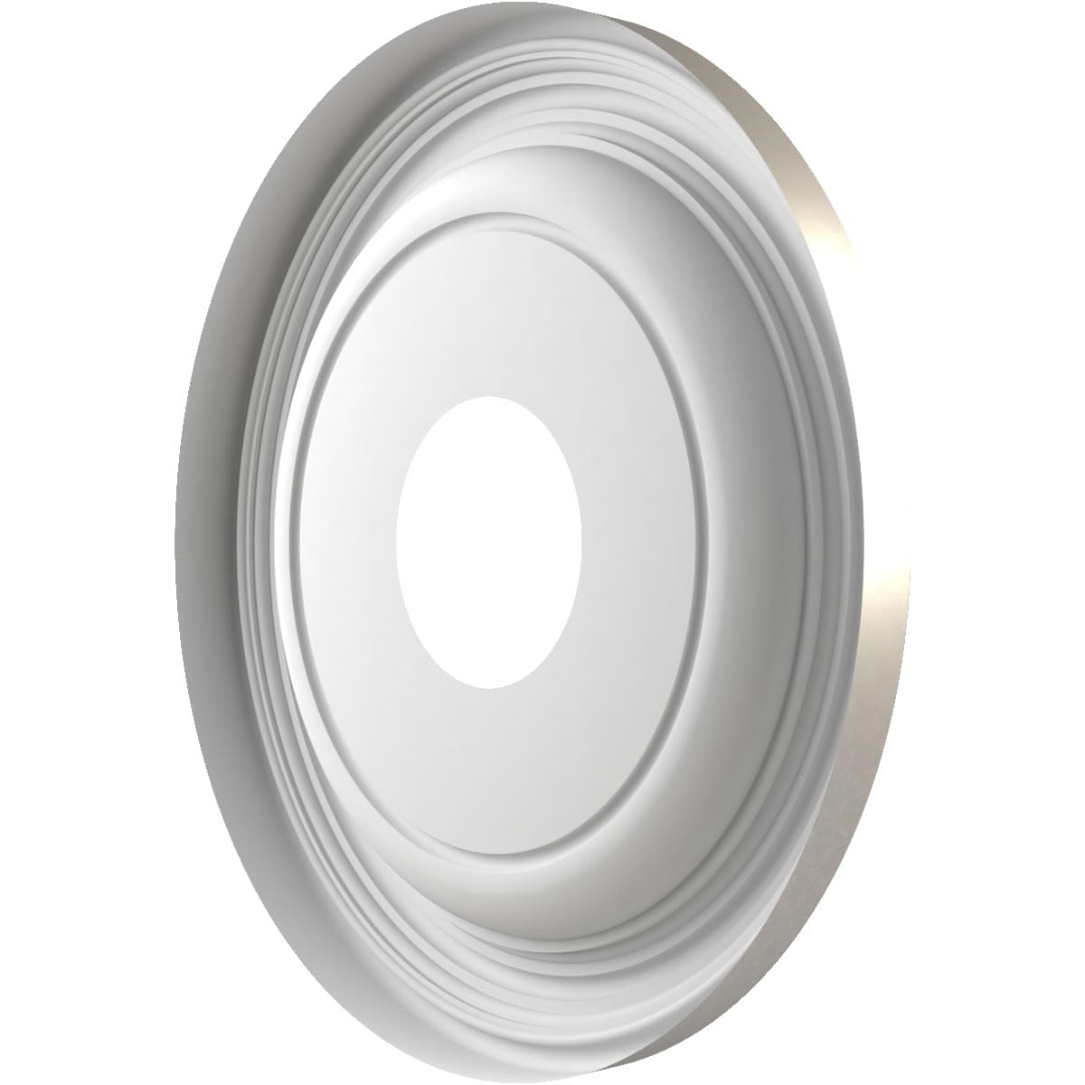 13"OD x 3 1/2"ID x 1 1/4"P Traditional Thermoformed PVC Ceiling Medallion (Fits Canopies up to 7 1/2"), Bright Coat Aluminum