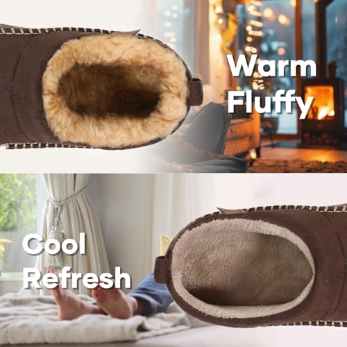 Zizor Men's Moccasin House Shoes Slippers Indoor Outdoor