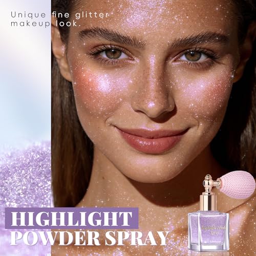 HOSAILY Body Glitter Spray, Holographic Body Glitter Powder for Face Hair Clothes Sparkle Highlighter Spray Makeup, Loose ...