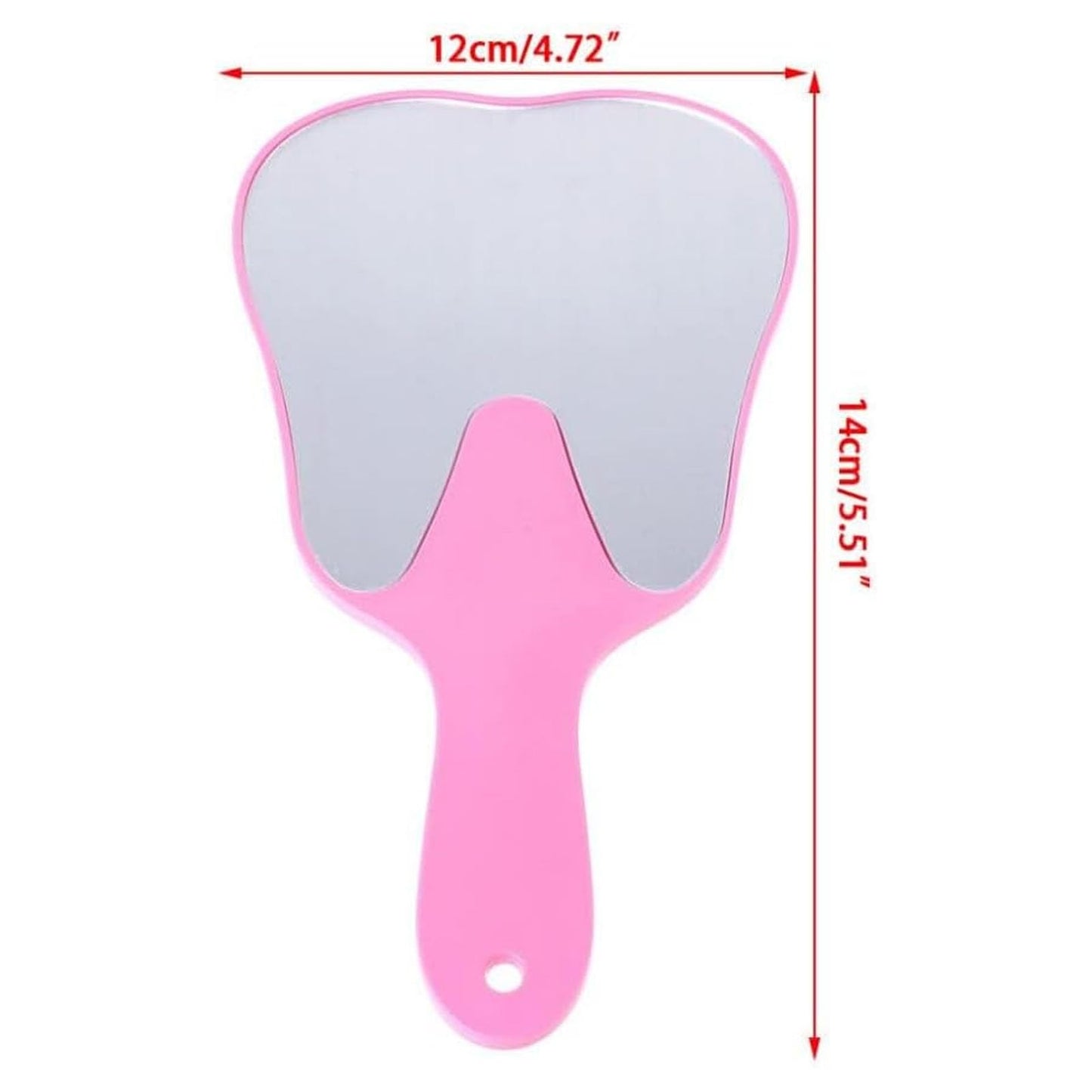 wdcfxy Dental Hand Mirror Set, 7 Pieces, Rainbow Colors, Tooth-Shaped Design