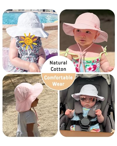 FURTALK Baby Sun Hat Toddler Beach Hats with UPF 50+ Sun Protection Wide Brim Girls Bucket Hat