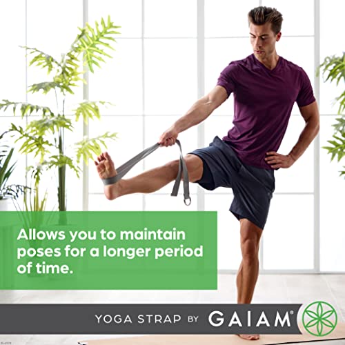 Gaiam Yoga Strap Premium Athletic Stretch Band with Adjustable Metal D-Ring Buckle Loop | Exercise & Fitness Stretching fo...
