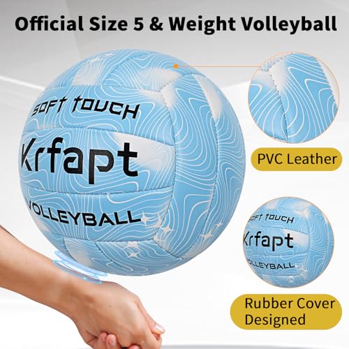 Volleyball - Beach Volleyball Official Game Ball Size 5 for Youth & Adults (Ages 8-12) - Soft Touch Waterproof for Indoor...