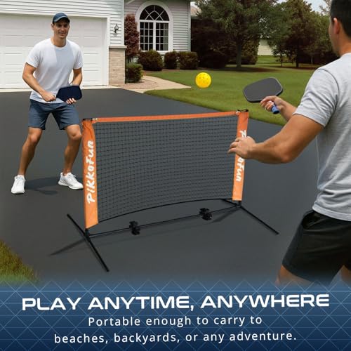 PIKKOFUN Mini Pickleball Net (5 FT Wide), Small Portable Dink Practice Net for Indoor & Outdoor, 60-Second Tool-Free Setu...