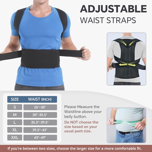 DIANMEI Back Brace Posture Corrector for Women and Men, Back Braces for Upper and Lower Back Pain Relief, Adjustable and F...