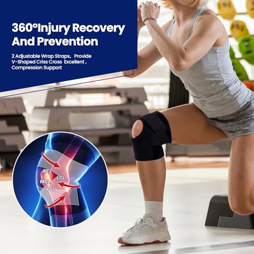 JOMVD Knee Brace for Meniscus Tear, Knee Pain, ACL, MCL, Adjustable Breathable Knee Support with Side Stabilizers for Knee...