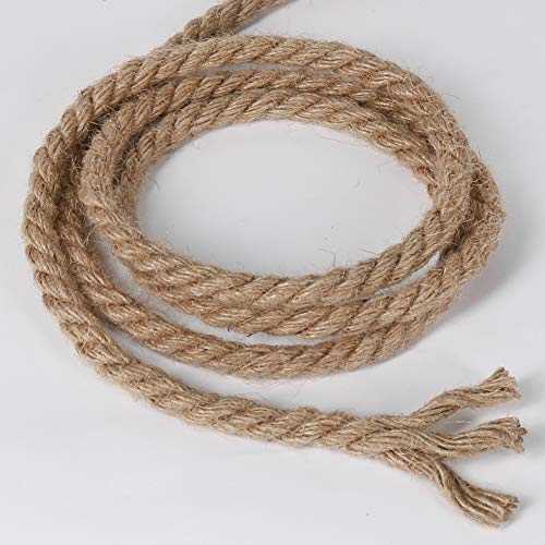 Tenn Well 10mm Jute Rope, 50 Feet 3/8 inch Heavy Duty and Thick Twine Decorative Rope for Crafting, Cat Scratch Post, Gard...