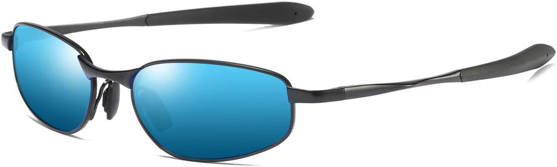 ZHILE Polarized Sunglasses Small Size Rectangular Metal Frame for Men and Women UV400 Protection