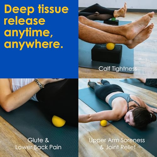 Rodo 2-in-1 Soft Peanut & Lacrosse Ball Roller | Deep Tissue Massage Tool for Fascia, Plantar Fasciitis, HIPS & Back | Mob...