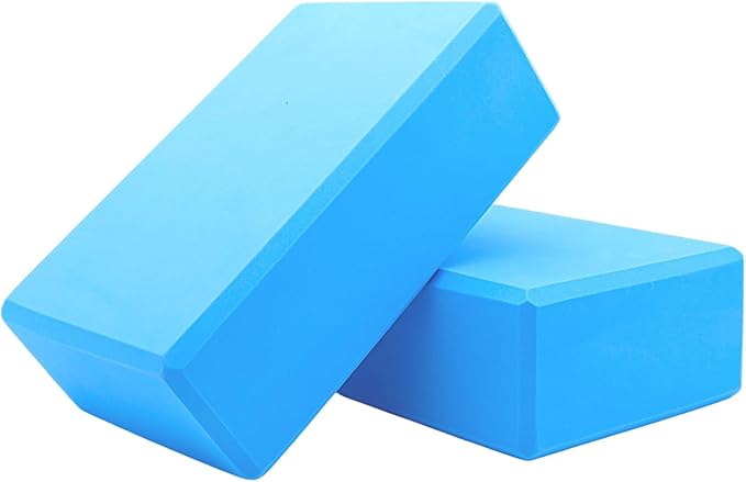 Yoga Blocks 2 Pack, Supportive Latex-Free Eva Foam Soft Non-Slip Blocks with Beveled Edges for Yoga, Pilates, Meditation -...