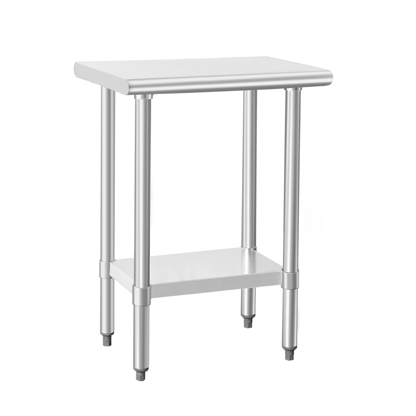HARDURA Stainless Steel Work Table Commercial 18×24 Inches Kitchen Prep Table and Heavy Duty Commercial Workbench NSF 430 with Undershelf and Galvanized Legs