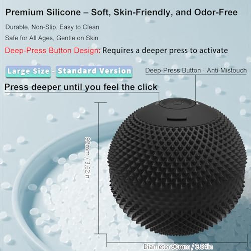 JIEJUNJIE Vibrating Massage Ball with Heat, 7 Modes, Memory Function, Myofascial Release, Deep Tissue Muscle Recovery Ball...