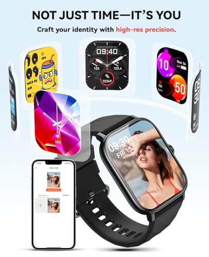 Kriutefy Fitness Tracker Smart Watches for Men Women with Step Counter, Sleep Calorie Monitor, Pedometer, IP68 Waterproof,...