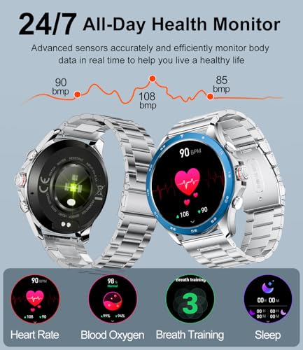 LIGE Smart Watches for Men,1.43“ AMOLED Smart Watch with Bluetooth Calls/Message Push, 100+ Sport Modes Blood Pressure/Hea...