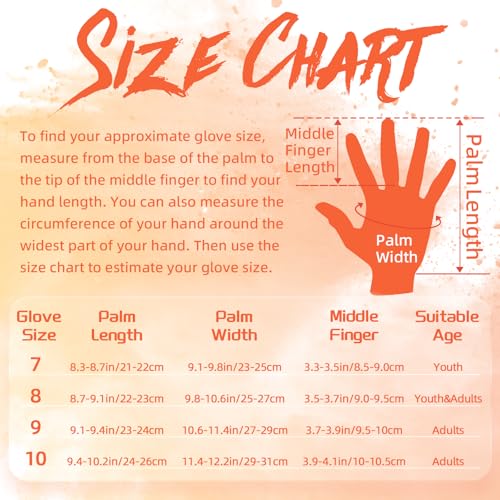 WVVOU Soccer Goalie Goalkeeper Gloves for Youth & Adult, Size 7-10, Enhanced Latex Palm Grip, Breathable Knitted Fabric, S...