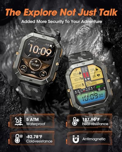 Military Smart Watches for Men (Answer/Make Calls), Watches for Men with Blood Pressure/Heart Rate/Sleep/100+ Sport Modes,...