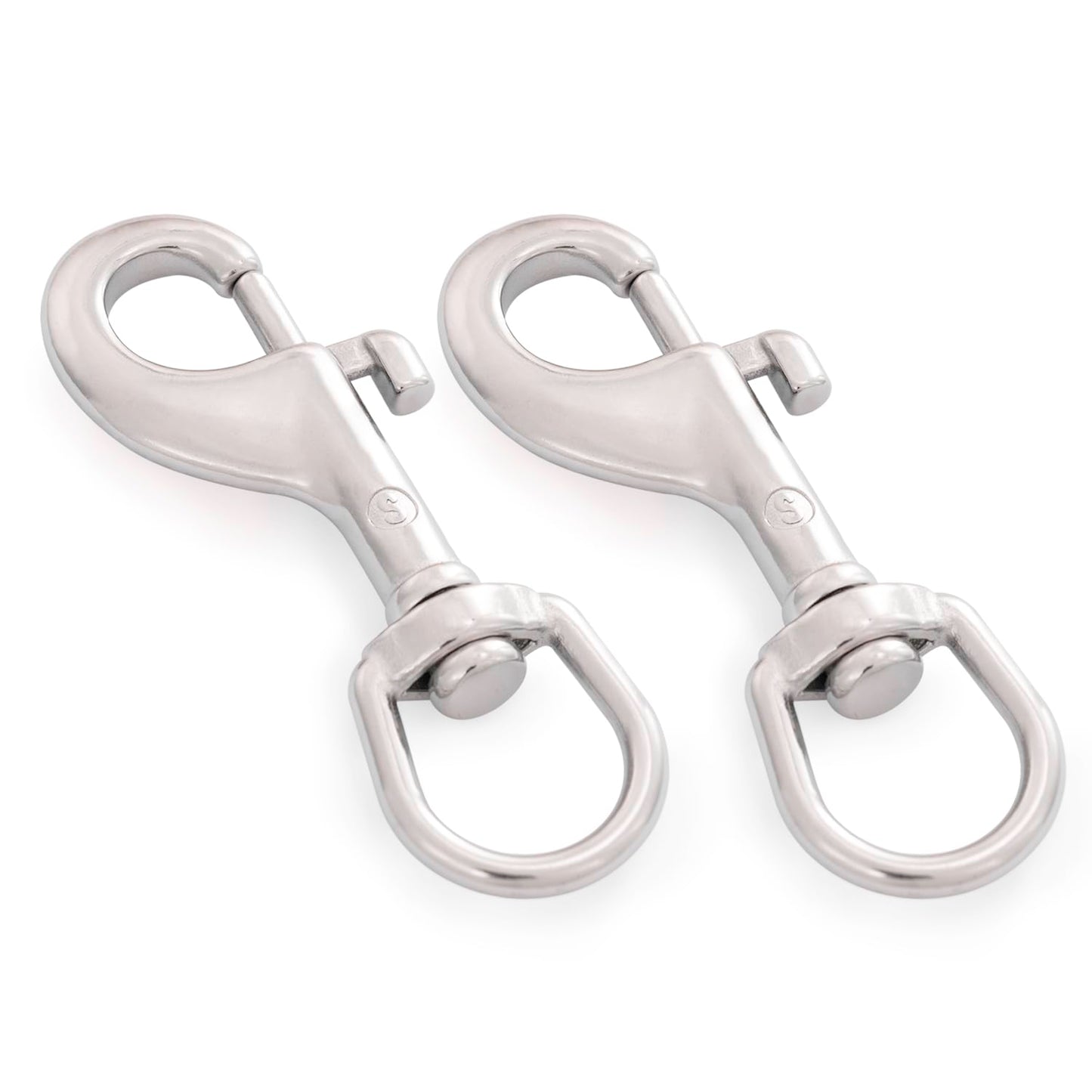 SHONAN 3.5 Inch Swivel Eye Snap Hook, 2 Pack Marine Grade Scuba Bolt Snap, Single Ended Stainless Steel Flag Clips Swivel Snaps for Scuba Diving, Flag Pole Rope, Dog Leash, Camera Strap