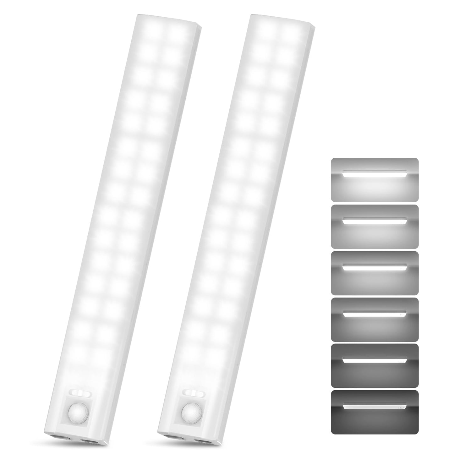 10  Under Cabinet Lighting  68Leds Motion Sensor Light Indoor  Rechargeable Battery Magnetic Closet Light  Wireless Under Counter Lights For Kitchen  Stairs  2-Pack Daylight