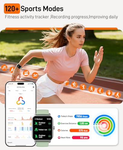 Smart Watches for Women Men, 2026 Smartwatch 1.85''Alexa Fitness Tracker Smart Watch Compatible for Android iPhone with Bl...