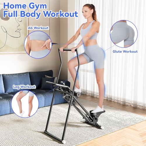 Stair Stepper & Ab Machine by SEWD, 2-in-1 Cardio Workout Equipment with Adjustable Handlebar & Large Pedals, 90% Pre-Asse...