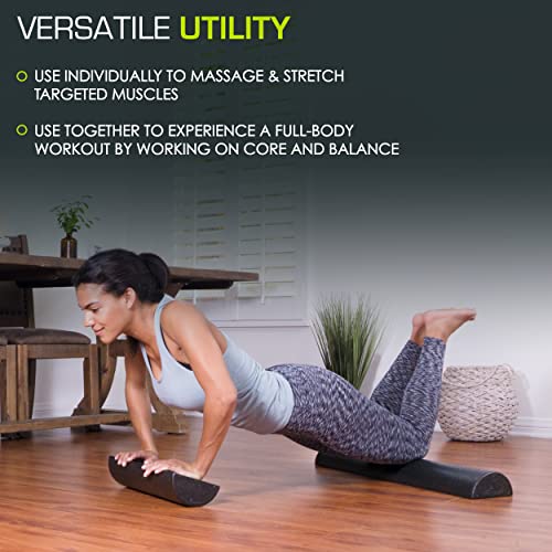 ProsourceFit High Density Foam Rollers - inches long. Firm Full Body Athletic Massager for Back Stretching, Yoga, Pilates,...