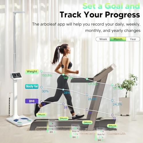 arboleaf Digital Physician Scale, Ultrasonic Height and Weight Scale, Smart Body Composition Analyzer for Gym and Home, 1...