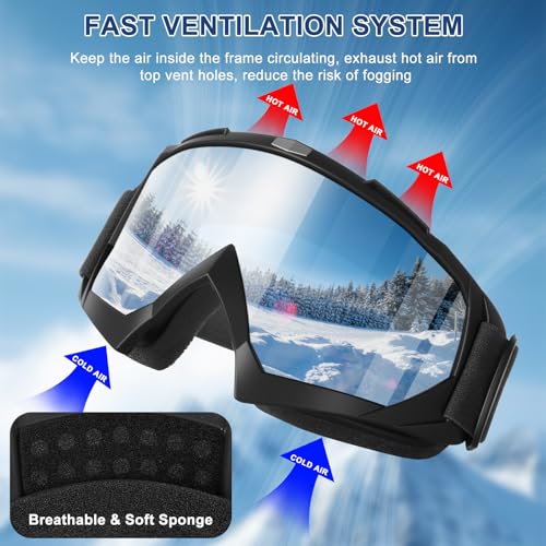OXG Ski Goggles for Men Women, UV Protection Snowboard Snowsports Goggles for Kids Youth