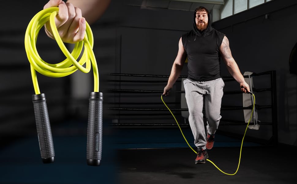 1LB Weighted Jump Rope for Men Women, Hererope Heavy Jump Rope with Metal Handle & Smooth Spin Bearings, Non-Slip Grip, Ju...
