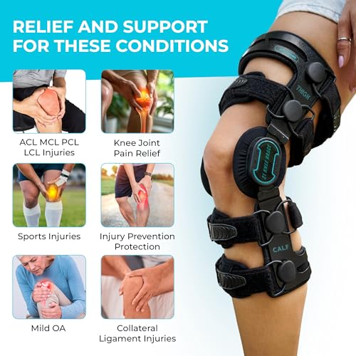 Z ONE Z1 K6 Hinged Unloader Metal Knee Brace for Men and Women - Knee Support for ACL, MCL, LCL, PCL, Sport Injuries, Mild...