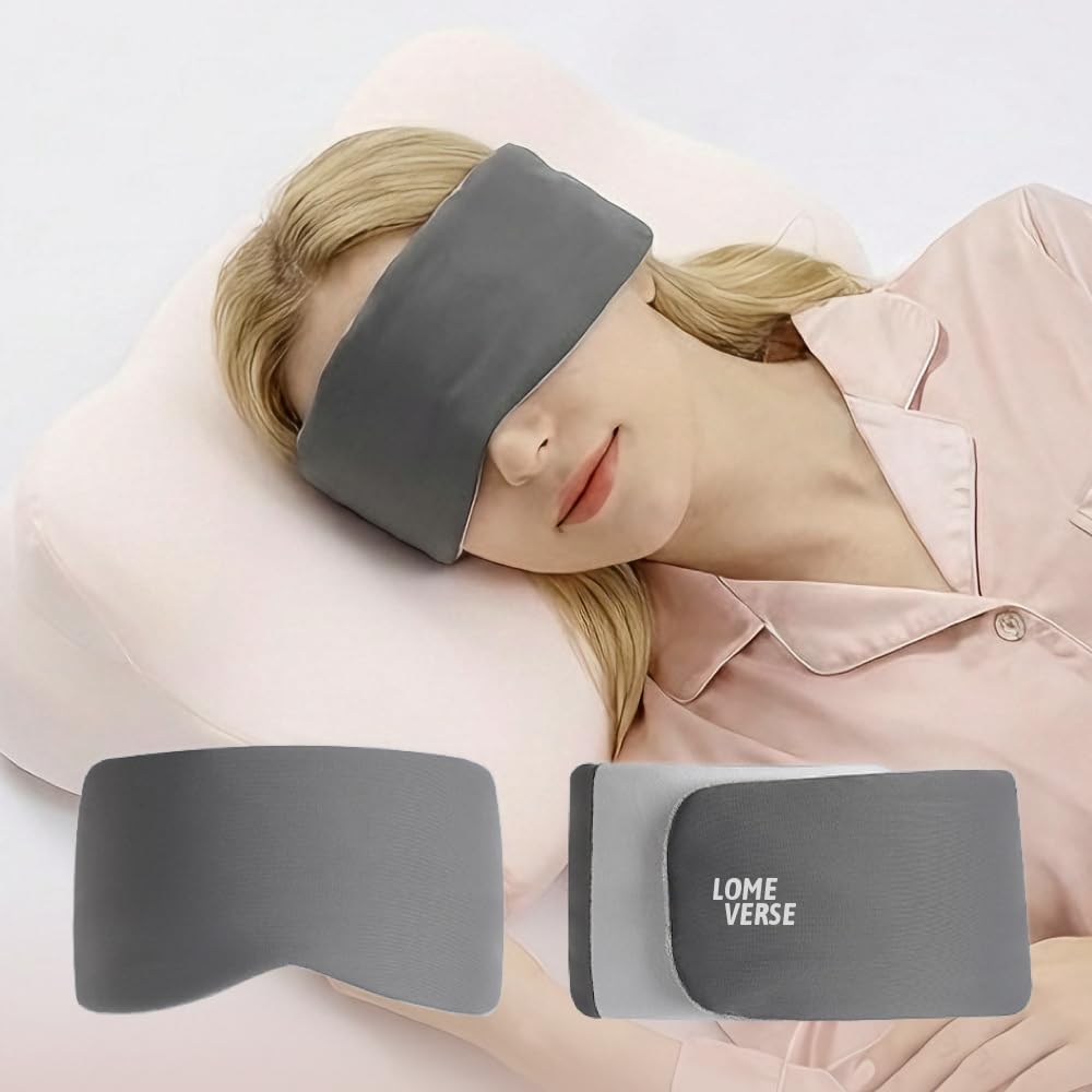 Dual-Sided Wide Blackout Sleep Mask, Eye Cover with Adjustable Band, Zero Pressure Eye Mask Sleeping, Softer Than Mulberry Silk Sleeping Mask, Blingfold, Eye Masks for Women Side Sleepers