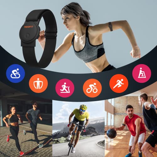 moofit HW401 Heart Rate Monitor Armband, IP67 Waterproof, Support Bluetooth/ANT+, Rechargeable Optical Heart Rate Sensor B...