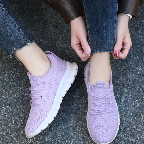 DLWKIPV Women's Running Shoes Lightweight Walking Sneakers Tennis Athletic Lace Up Gym Casual Fashion Fitness Sports Soft ...