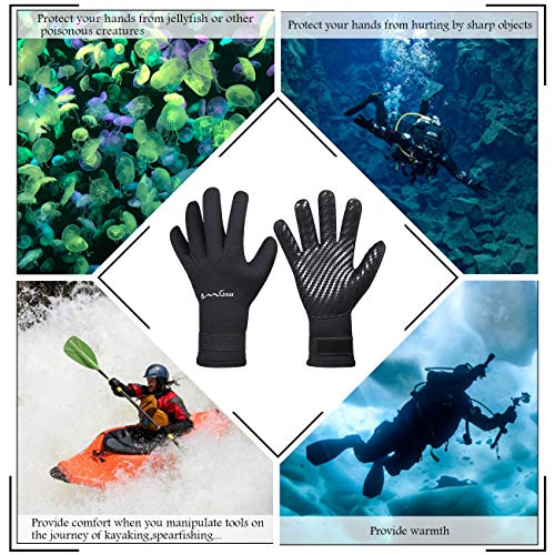 OMGear Neoprene Gloves Diving Wetsuit Gloves 3mm Flexible Thermal with Adjustable Waist Strap for Snorkeling Scuba Diving ...