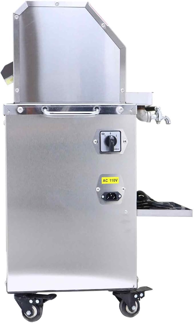 110V Manual/electric 2-mode Sugarcane Juice with 3 Rollers, High Juice Yield, 300KG/H Sugarcane Crushing Capacity, 800W Suger Cane Squeezing Juicer, Stainless Steel