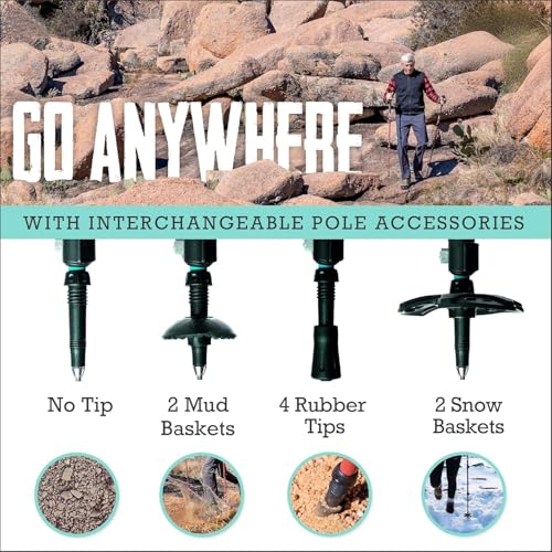 Hiking Trekking Poles, 2 Pack Lightweight, Collapsible Trekking Poles for Snowshoe & Backpacking Gear, Walking Sticks for ...