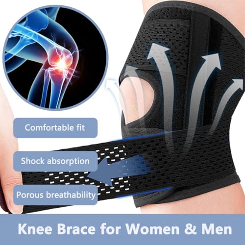 Mjajcnnae Knee Brace for Women & Men, Knee Brace for Meniscus Tear, Knee Pain Relief, Arthritis, Compression Knee Support ...
