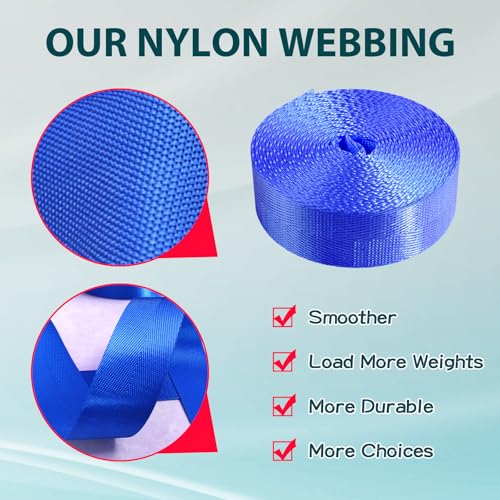 Grosun Nylon Webbing 1 inch 1.5 inch 2 inch Webbing Nylon Strap Backpack Straps Belt, 10 25 50 3.3 Yards Webbing