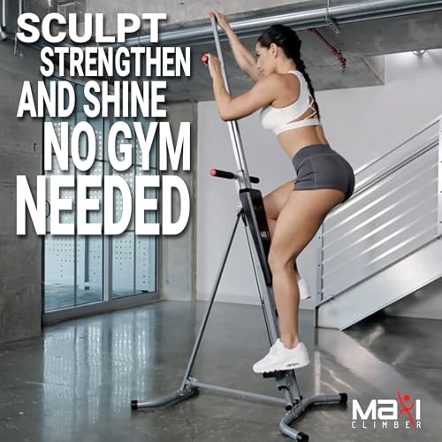 MaxiClimber 2.0 Vertical Climber ERS (Elastic Resistance System) - Easy to Assemble, Folding Exercise Machine Combines Car...