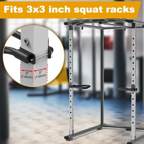 Kipika Power Rack Attachment for 5/8" & 1" Holes - Heavy Duty Home Gym Equipment for 2x2 or 3x3 Squat Rack, Adjustable and...