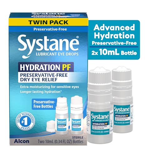 Systane Hydration Multi-Dose Preservative-Free Eye Drops Dry Eye Relief Twin Pack (2x10ml)