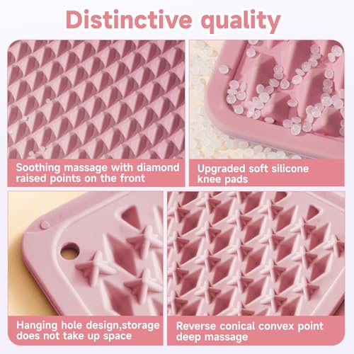 Foot Massage Acupressure Mat, Portable Silicone Reflexology Pad, Moderate Hardness Pressure Point Mat, Anti-Fatigue Mat, C...
