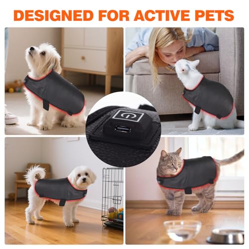 Red Light Ther/apy Back Belt for Dogs and Cats, Wireless Wearable Design with 3 Light Modes and 15-Min Auto Shutoff for Pe...