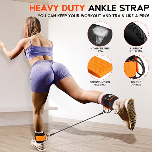 HPYGN Ankle Resistance Bands, Ankle Bands for Working Out with Cuffs, Resistance Bands for Leg Butt Training Workout Equip...
