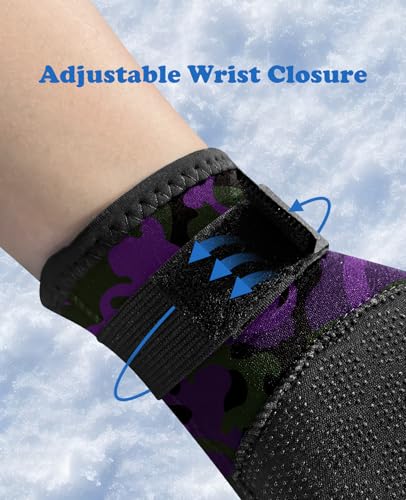 XUKER Neoprene Water Gloves, Winter Fleece-Lined 3mm Five Finger Warm Wetsuit Winter Gloves for Scuba Diving Snorkeling Su...