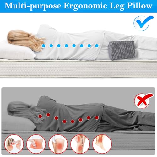 BlissTrends Memory Foam Knee Pillow, Knee Pillow for Side Sleepers, Leg Pillows for Sleeping Blood Circulation, Elevation ...