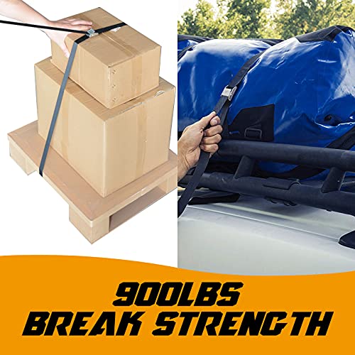 Tumax 6-Pack 1" x 12FT Cam Buckle Tie Down Straps, 900lbs Capacity Lashing Straps for Securing Cargo, Kayak, Canoe, Motorc...