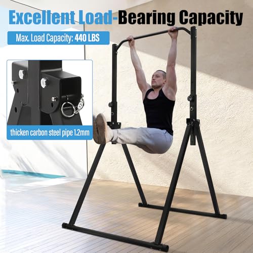Foldable Pull Up Bar, Power Tower Workout Dip Station Height Adjustable Pull Up Bar for Home, Multifunction Fitness Tower ...