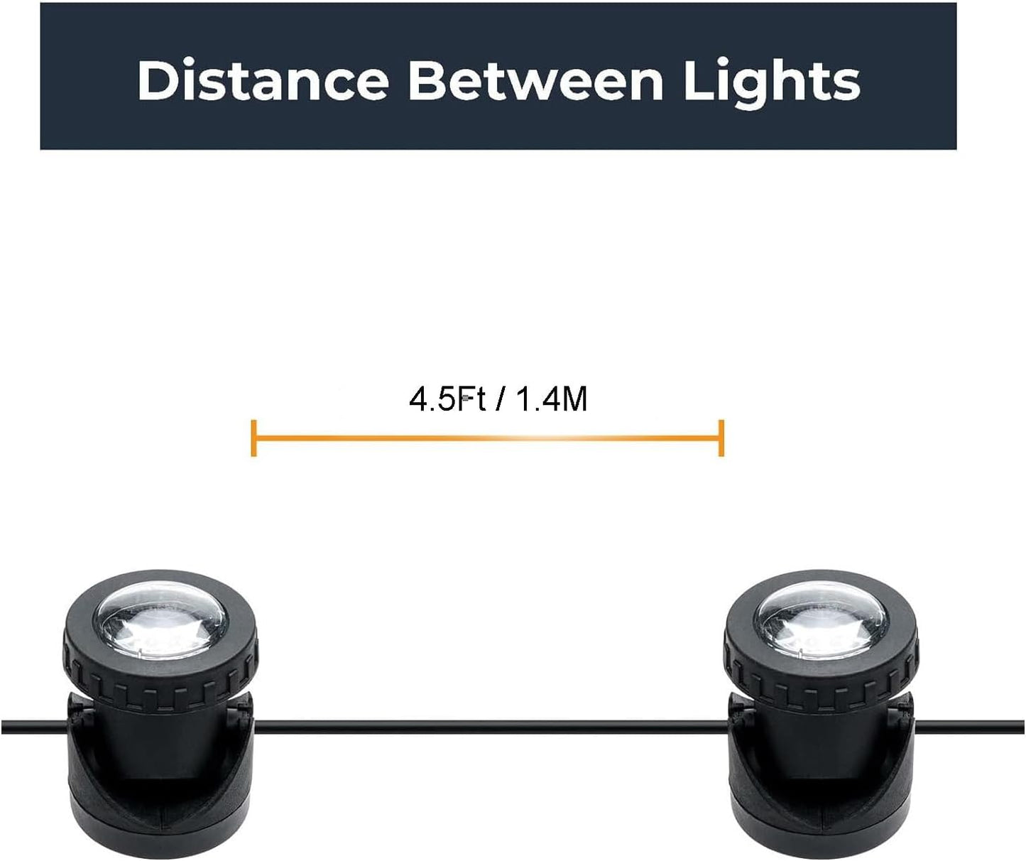 Warm White Pond Lights, Underwater Landscape Spotlights, IP68 Waterproof Submersible Fountain Lights for Garden Yard Aquarium Pond Fountain Waterfall (3 Lights)