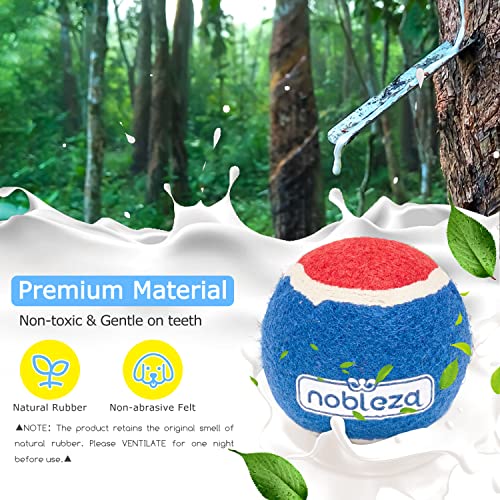Nobleza Tennis Balls for Dogs 12 Pack, 2.5in Durable Bouncy Floatable Squeaky Tennis Balls for Dogs for Fetch & Exercise, ...